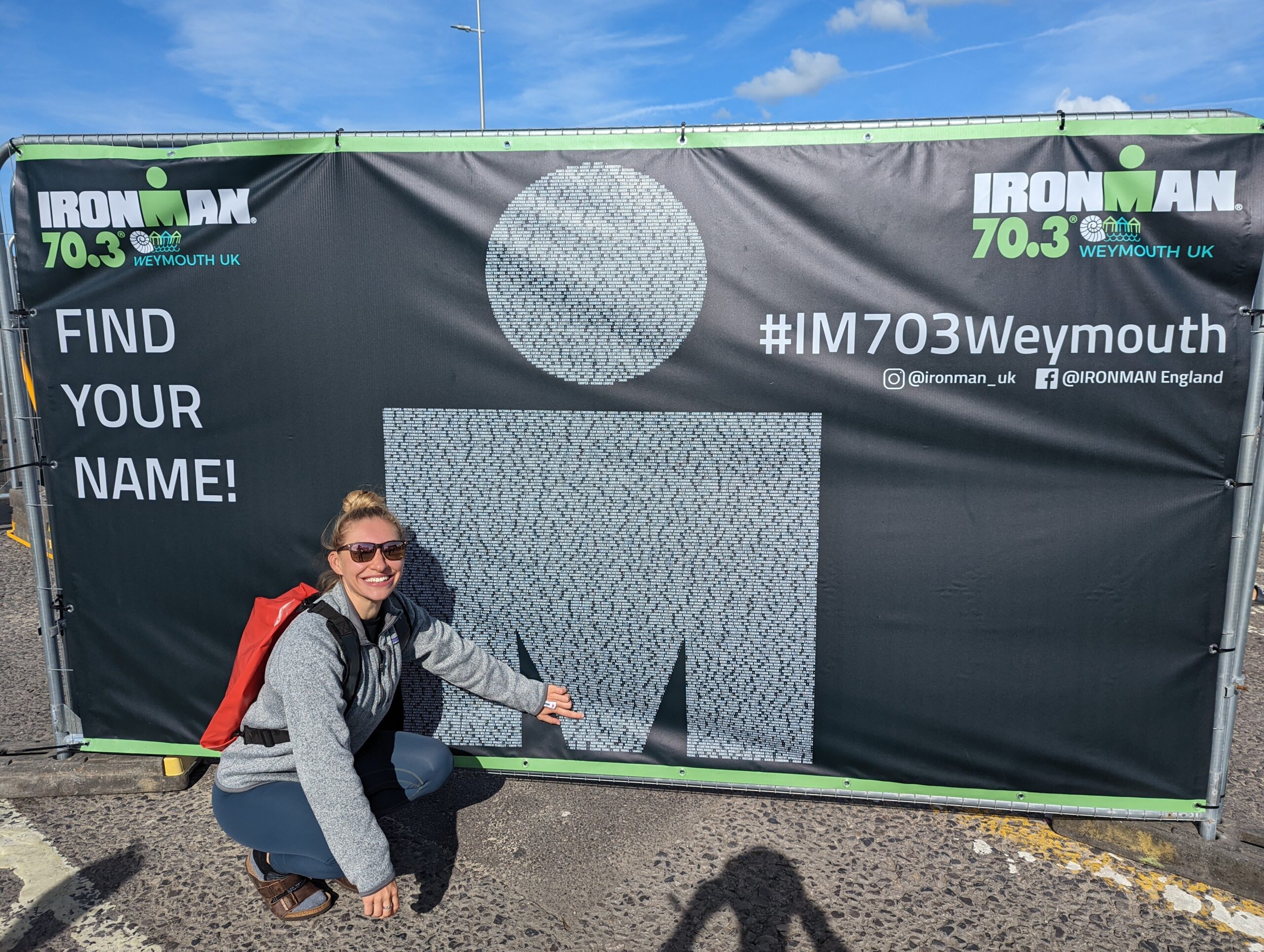 Sam Ward, triathlon sports dietitian NZ, racing at Ironman Weymouth